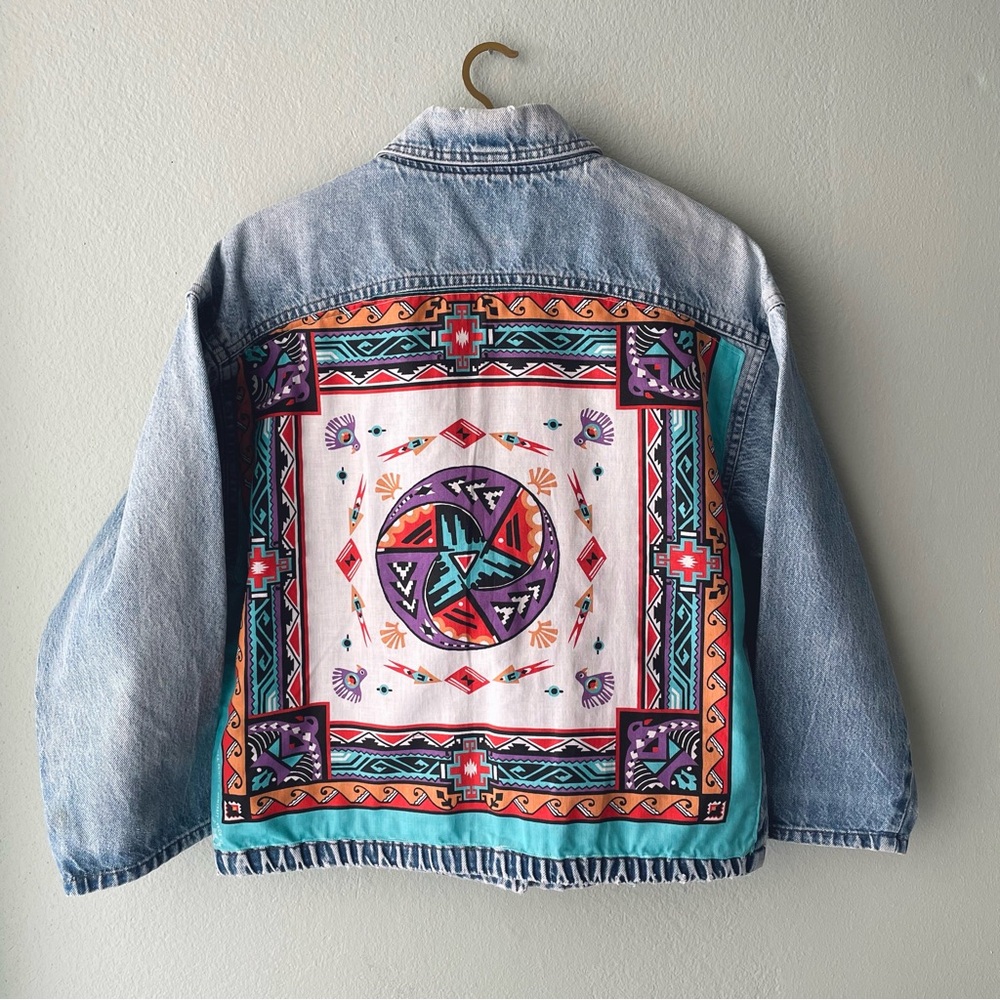 Weathered Blues | Vintage Unisex Western Southwestern Custom Denim Jean Jacket